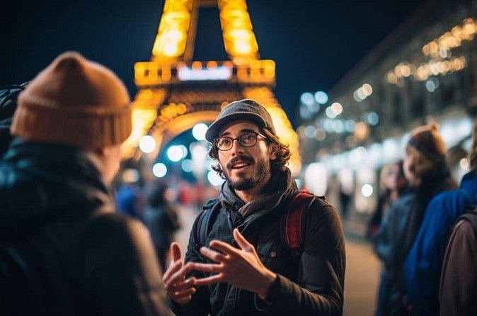Ghost & Haunted Walking Tour in Eiffel Tower Exterior at Night - The Storyteller Guide and the Group Audio System