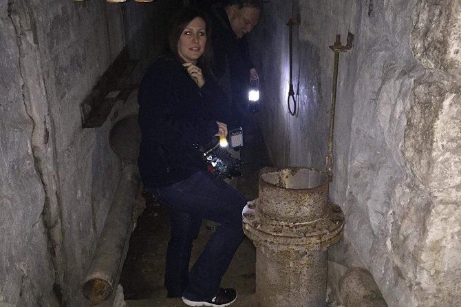 Night Ghost Tour of Pythian Castle in Springfield Missouri - Going underground: POW cells, tunnels, and dungeon corridors