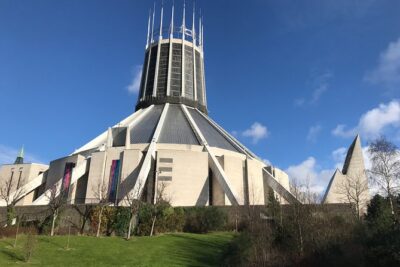 Private Liverpool Culture Walking Tour, Ghosts & Two Cathedrals. - Metropolitan Cathedral of Christ the King: that stained-glass Piper lantern glow