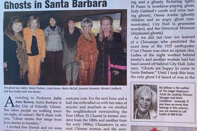 Santa Barbara Ghost Tour - 1 hour -"Invisible Becomes Visible!" - Who should book: active walkers and people who like live storytelling