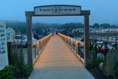 Spooks and Spirits Walking Ghost Tour of Boothbay Harbor - Entering at the Boothbay Harbor Footbridge (the view sets the mood)