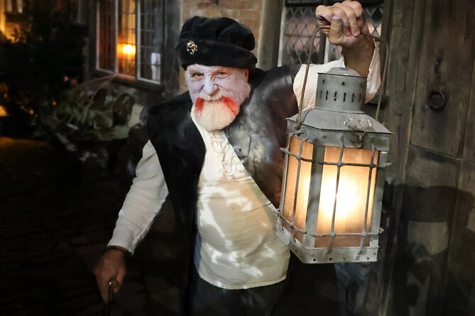Tudor World Ghost Tour by Lantern light inside the building - Your character guide and the tone: history with a spine of humor